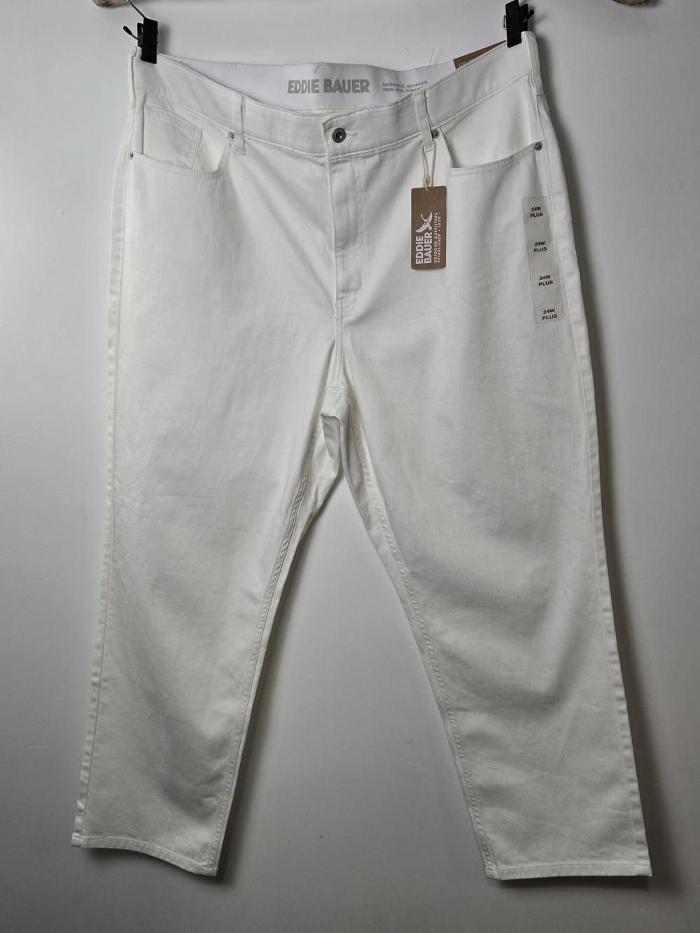 Eddie Bauer Women’s High-Rise White Straight-Leg Jeans